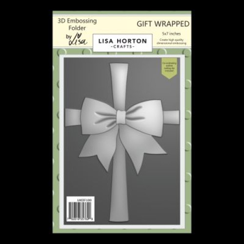 gift wrapped Embossing Folder & die by lisa horton crafts